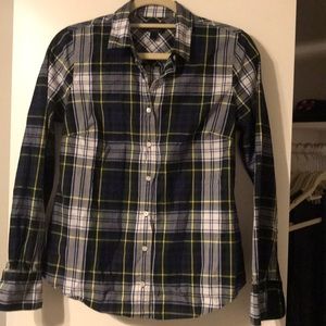J Crew Perfect Shirt in Navy Stewart Plaid